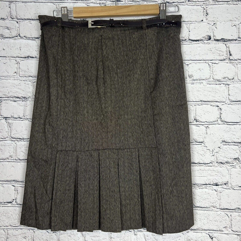 IZ Byer Pencil Skirt with Belt Pleated Brown Juniors Size 5